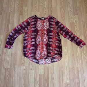 Lucky Brand Red and Purple Blouse